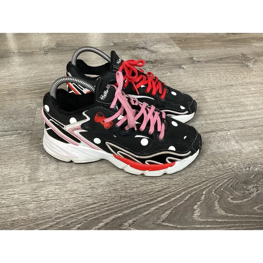 Preowned Adidas Hello Kitty Astir Polka Dot Women Size 6.5 Sneakers Shoes Black